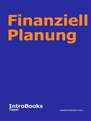 cover image of Finanziell Planung